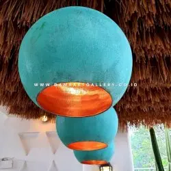 Lampu Gantung Tembaga Bola Fin. Hijau