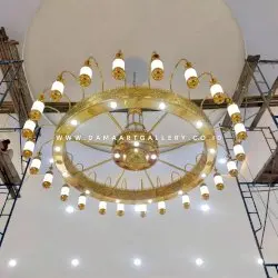 Replika lampu masjid nabawi kuningan
